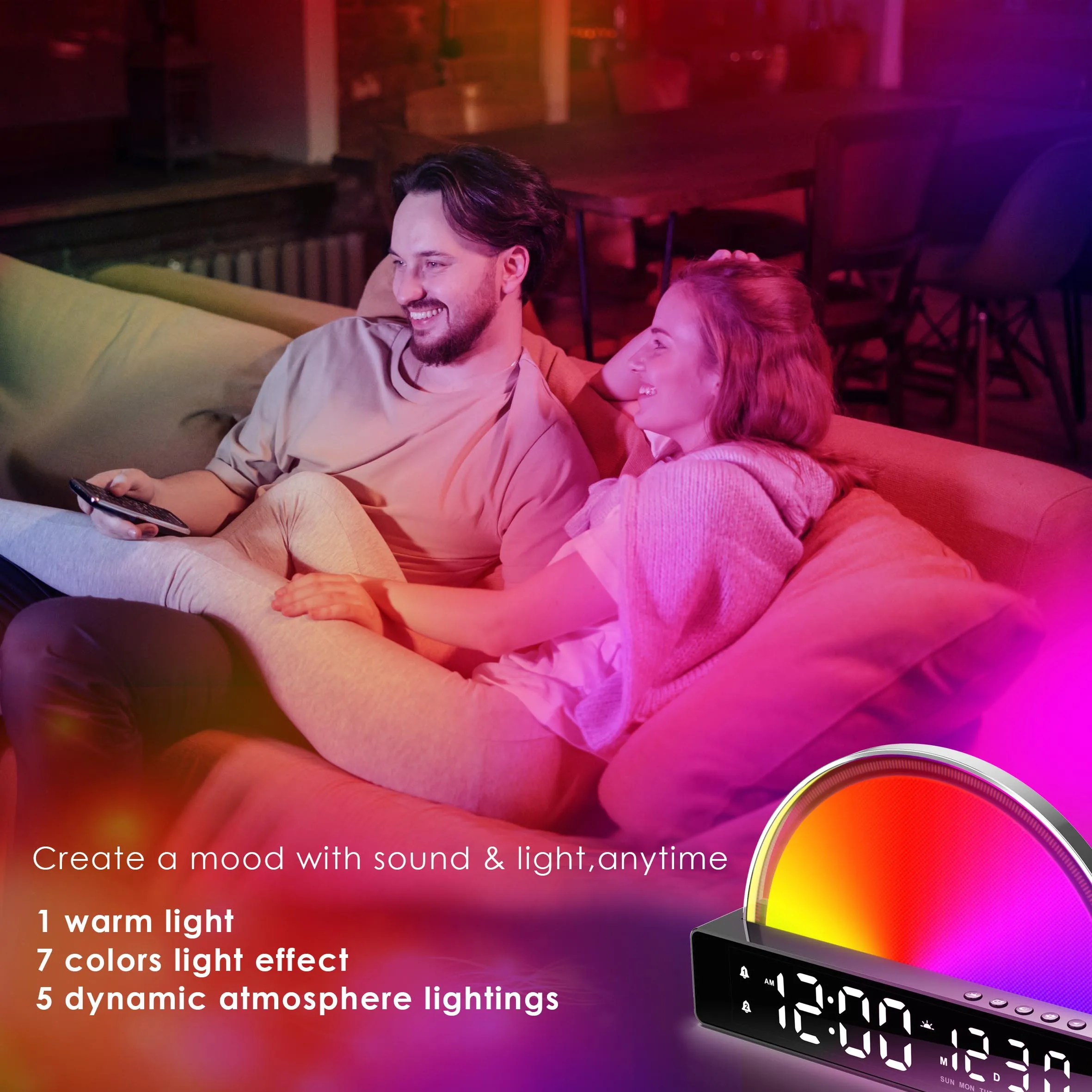  Детский музыкальный будильник Sunrise с подсветкой и