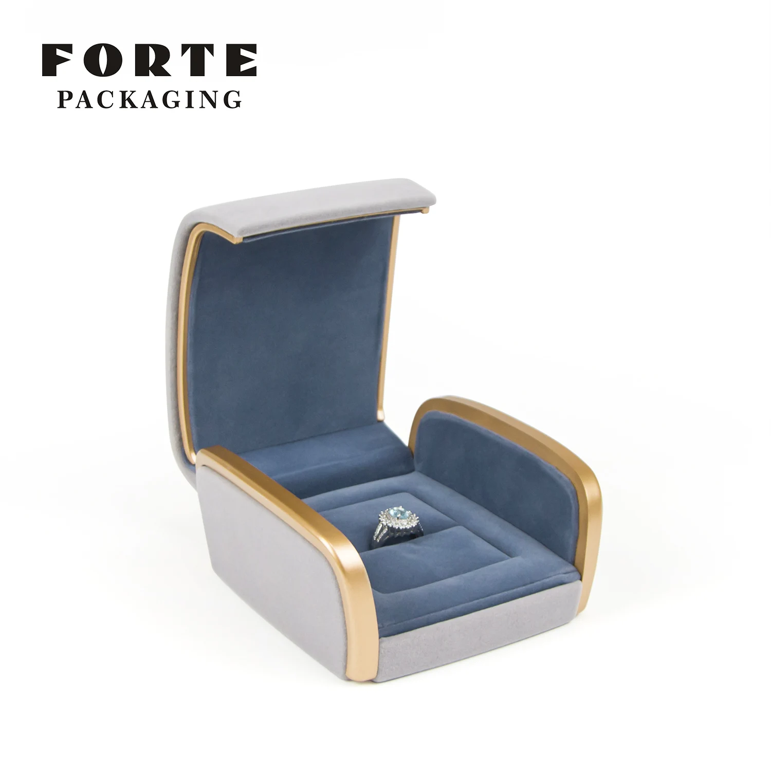 FORTE Jewelry Packaging Box Organizer Light Blue Sofa Packaging Box Ring Couple Ring Pendent Bracelet Bangle Box