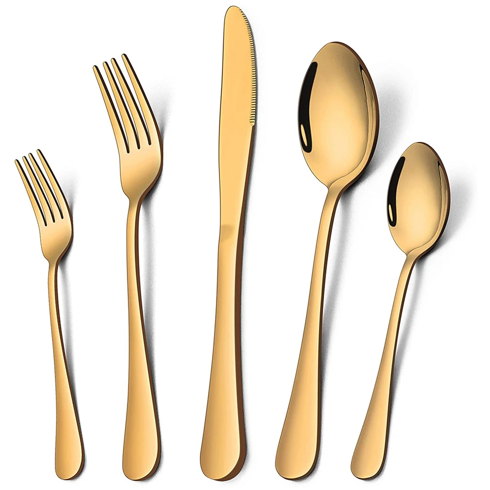 
US STOCK weddings tableware polished cutlery set metal 