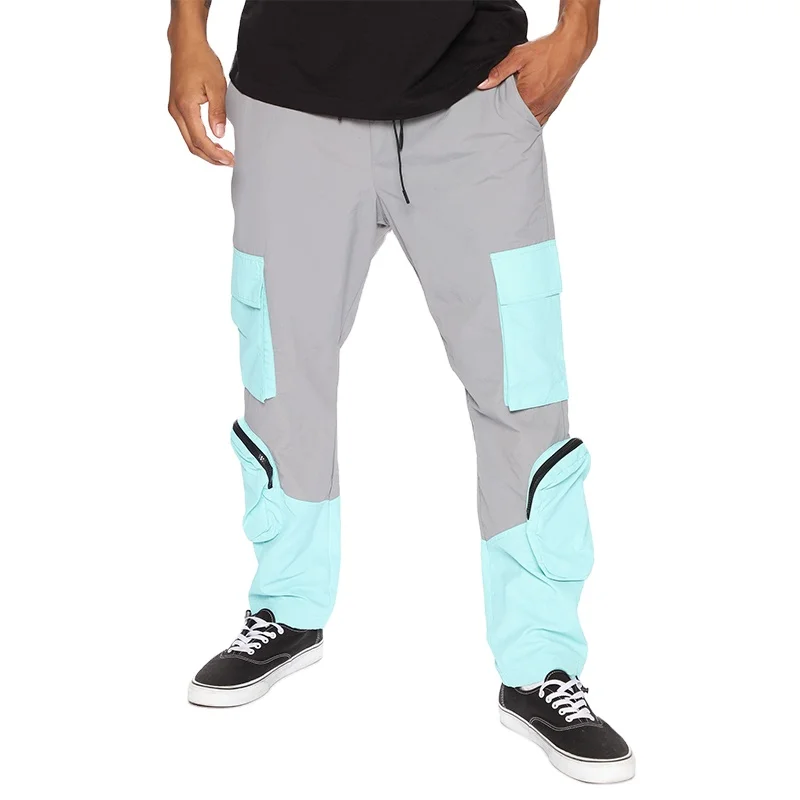 OEM Customized Elastic Waistband Side Hand Pockets Cargo Pockets Adjustable Bungee Cord Closure Cargo Nylon Pants