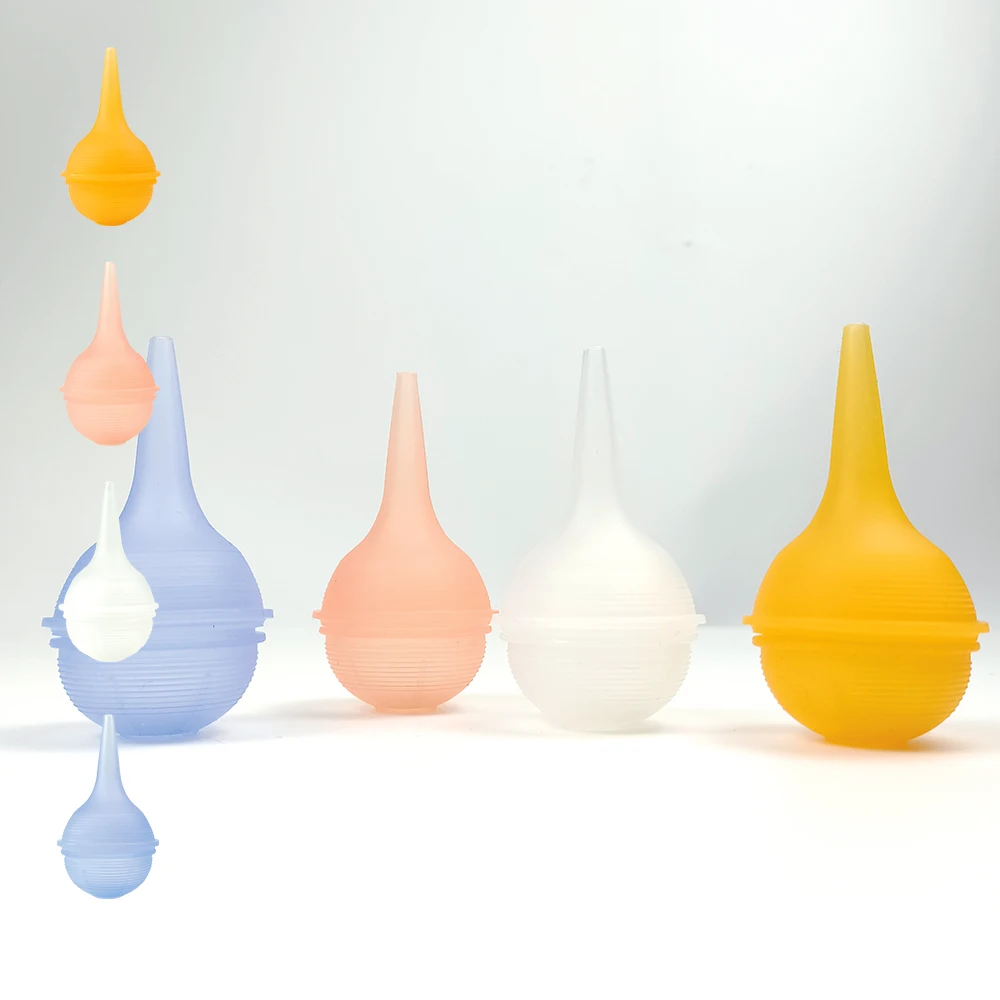 Silicone Soft And Safe Baby Nasal Aspirator Vacuum Nose Cleaners Ear Syringe Round Twister Bulb Design For Infants Children