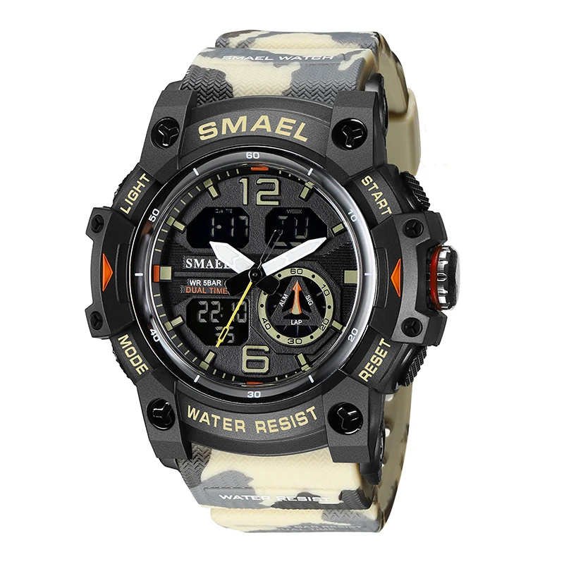 2022 New Arrival 8007MC camouflage Mens Digital Quartz Watches G Style Waterproof Men Sports Watch