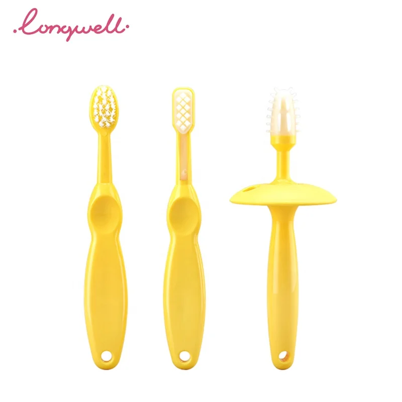 
Ningbo Longwell Infant Teething TPE Oral Care Teeth Cleaning PP 360 Degree Toothbrush Handle Soft Brush Baby Toothbrush Training 