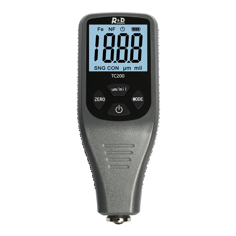 R&D TC200 Grey thickness gauge for cars  0-1500 um Auto Fe & NFe  2 in 1 car paint thickness gauge Car tools calibrator