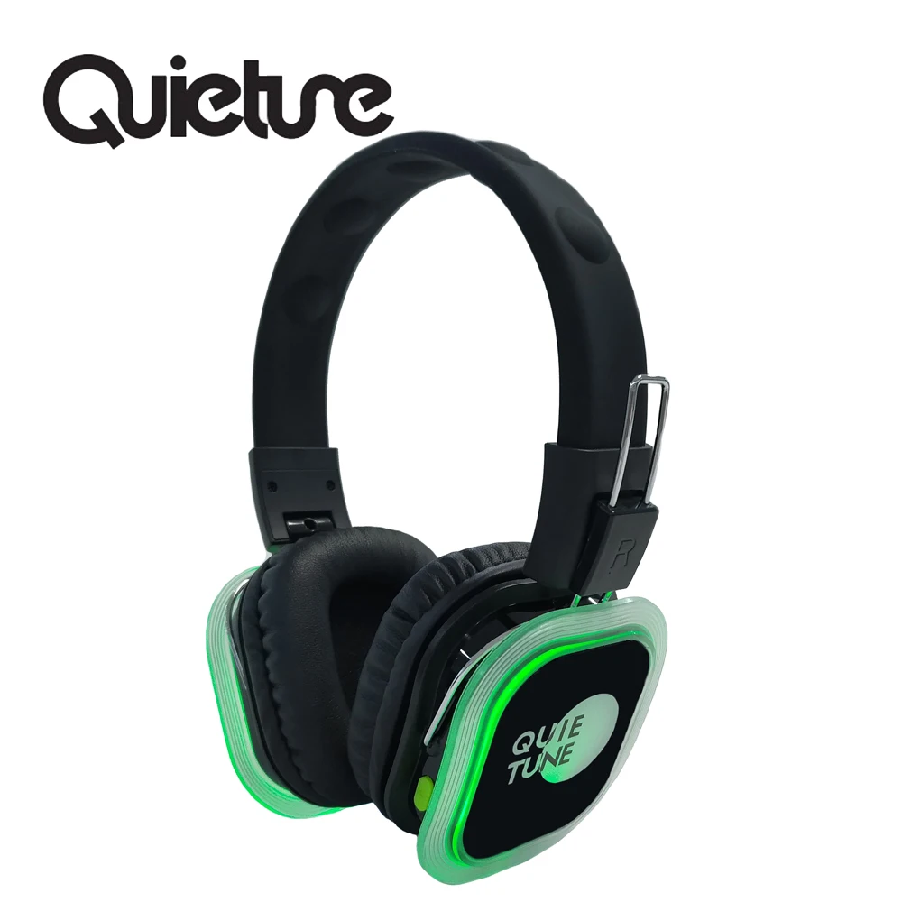 Silent Disco Headphones F39 and  LED Light Headsets for DJ/ Parties with 3 or more channels in 500m Range