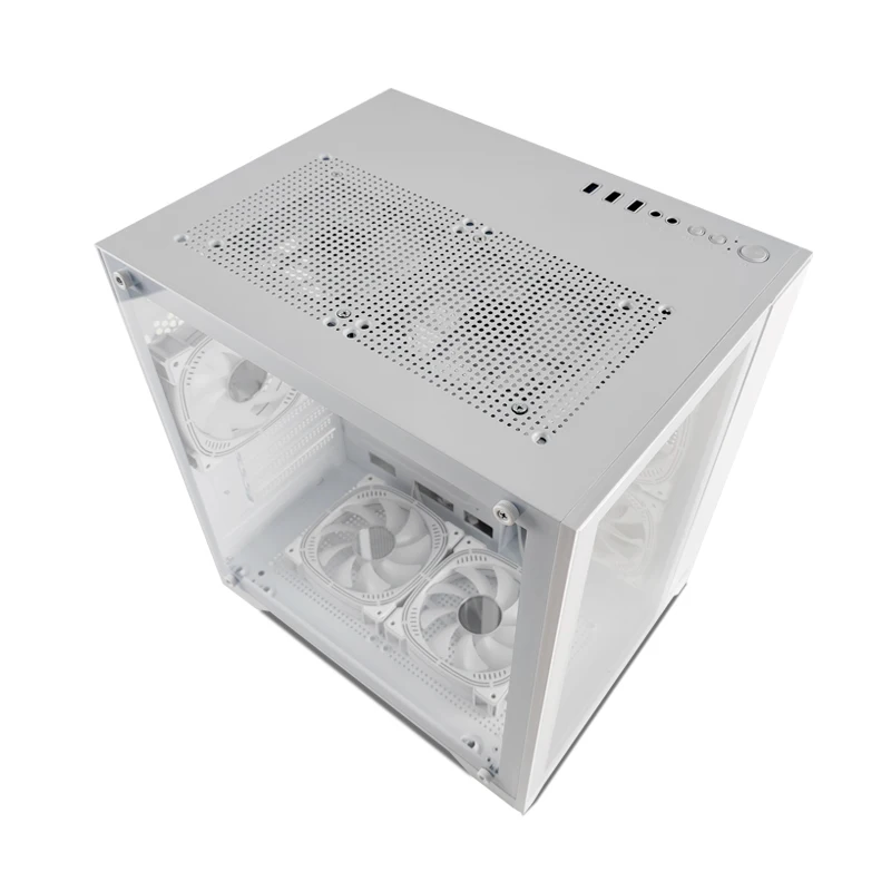 Choiyan Newest Gaming PC Case Aluminum ATX/M-ATX/ITX Desktop Computer Cases with Fan Cooler Audio Front Port and USB 3.0