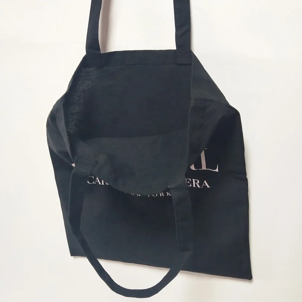 
China Cheap Wholesale Custom Reusable Eco Friendly Black Cotton Muslin Carry Shopping Shopper Bags With Printing 