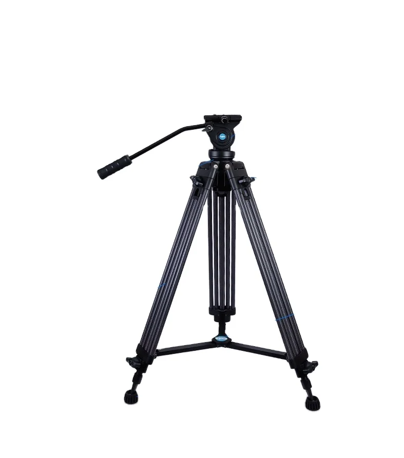 YuSen Professional Heavy Duty Carbon Fiber Video Tripod Kit with Fluid Head 3 Sections Tripod for DSLR and Video Camera
