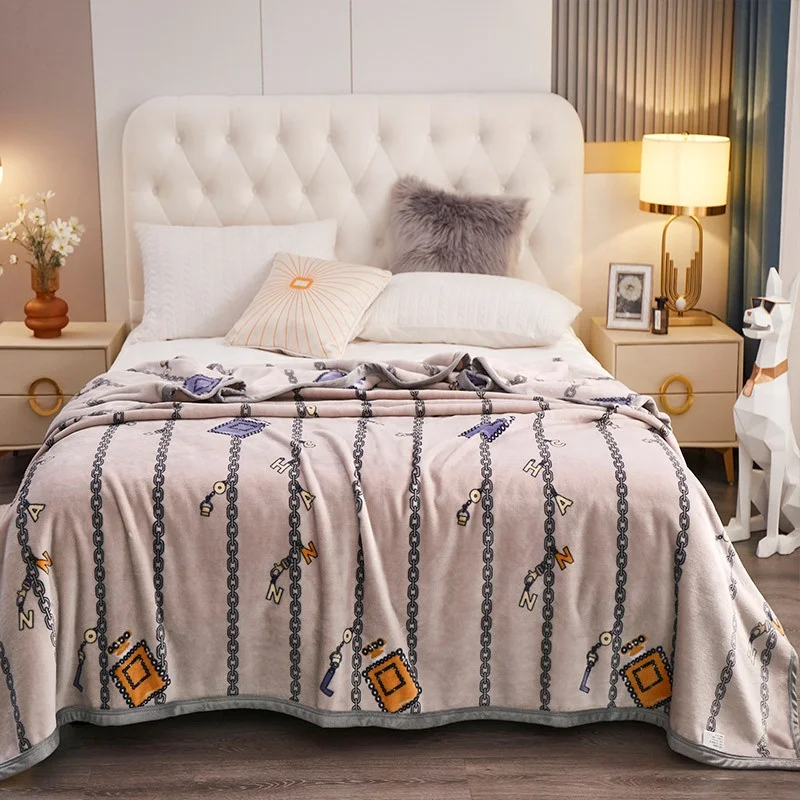 Flannel Fleece Blanket Floral Print-K 380GSM Super Soft Cozy Warm Luxury Washable Fuzzy Velvet Throw Blanket for Home Decor