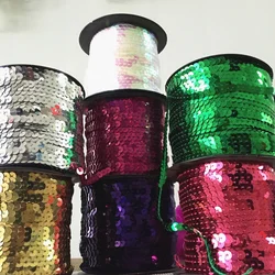 Factory Wholesale 6mm 8mm 10mm Sequins On String Hologram Laser Silver Gold Sequin Rolls