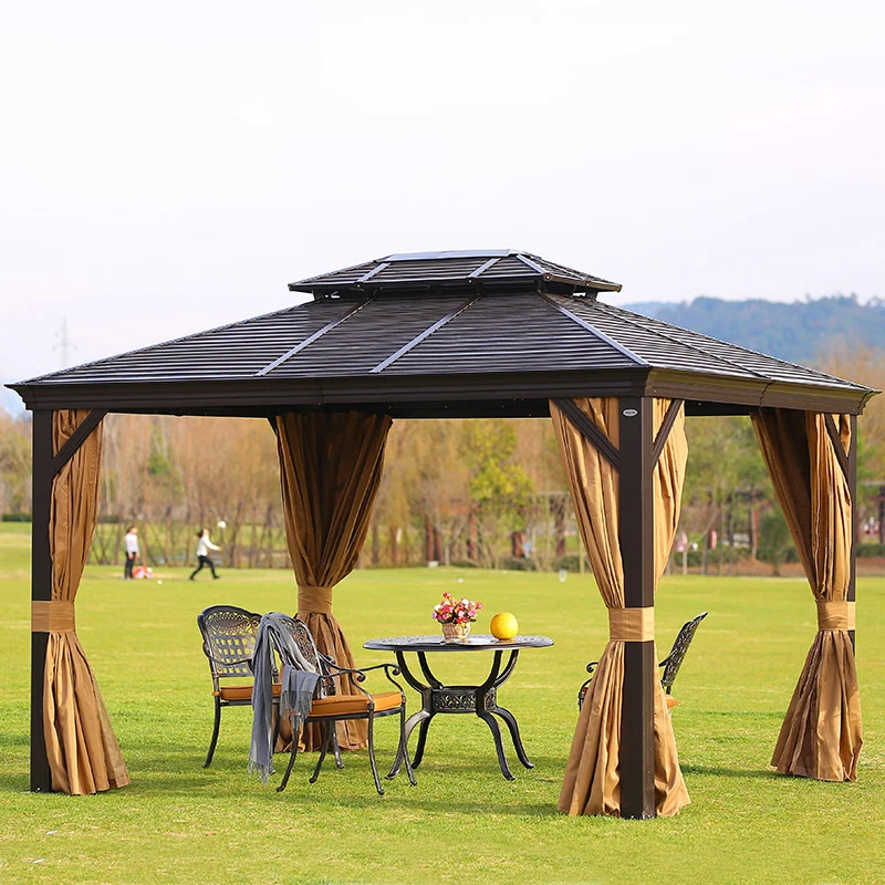 Gazebo Outdoor Garden Tent Outdoor Garden Villa Pavilion Balcony Aluminum Alloy Sun Shade Pavilion Tent