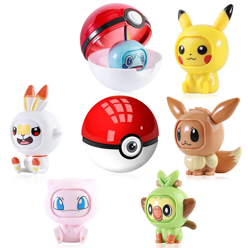 Pokemoned Mini Figures mirnjea tuirtlle mini figure Cosplay Charmander Squirtle Eevee Sobble egg action Figure Anime toy for kid