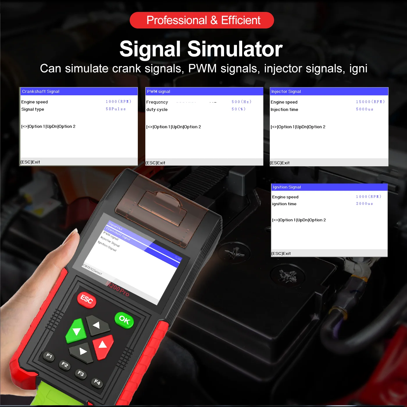 12V Battery Analyzer Tester Professional OBD2 JDiag M200 Pro Motorcycle scanners  and remap Program motorcycle diagnostic tools