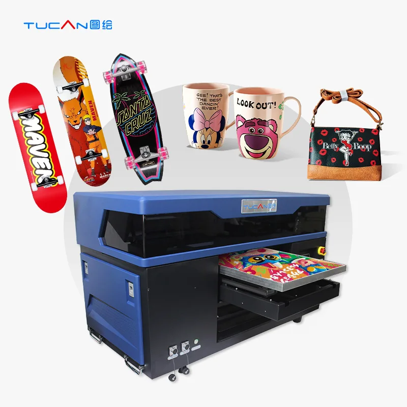The Latest 4060 UV DTF Printer Desktop A2 Printing Swimming Cap Pen Inkjet Printer 2 In 1 UV DTF Sticker Printing Machine