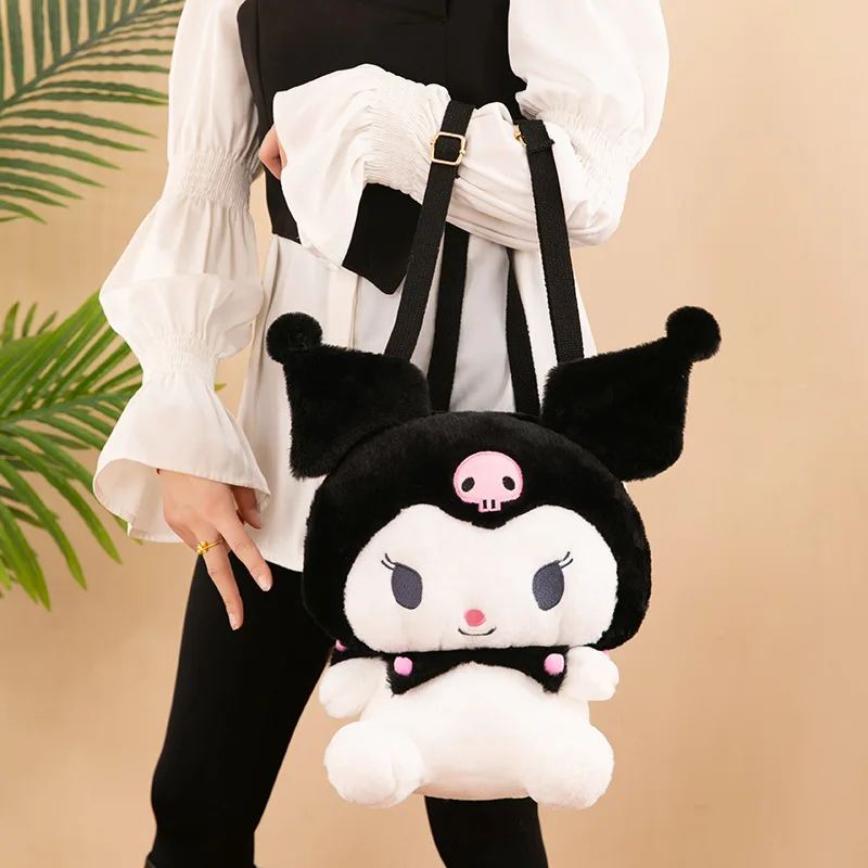 30CM Cartoon Kawaii Plush Backpack Toy Melody Fashion Backpack Cute Anime Stuffed Animals Backpack For Kid Toys Wholesale