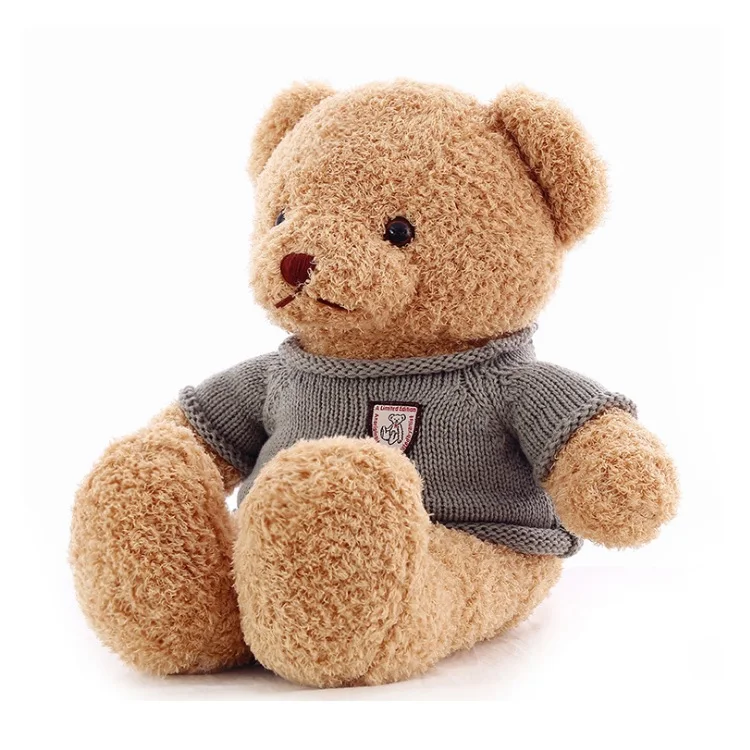 Hot sales  plush teddy Bear toy large  T-shirt bear custom 100% cotton stuffed soft teddy bear for children