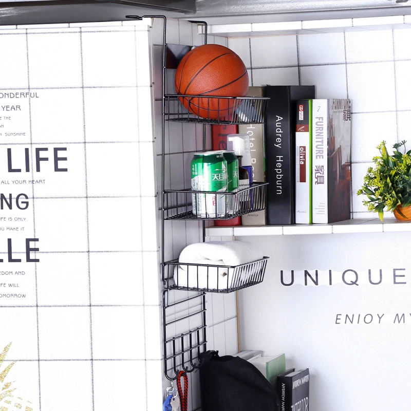 DSH Special design hot selling iron wire refrigerator hanging baskets storage basket behind the door