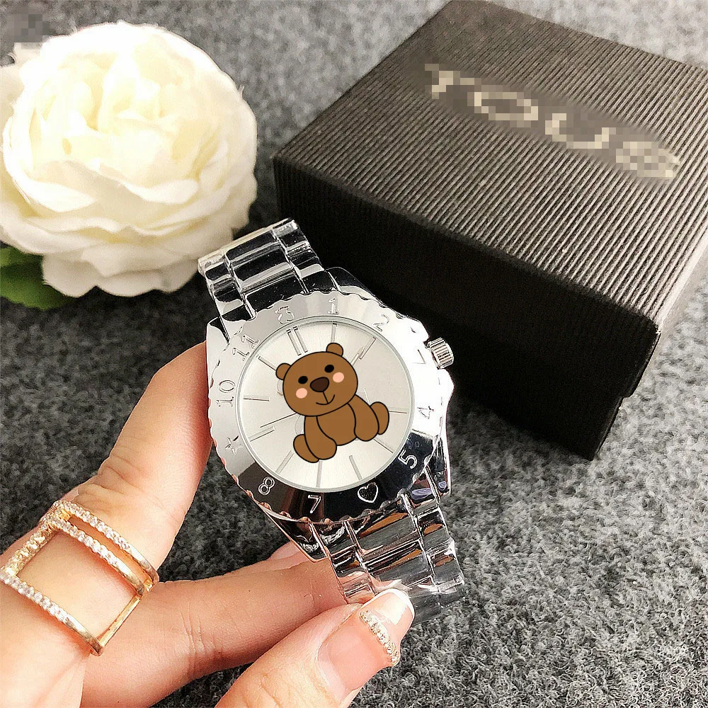 Spanish Jewelry TOUSES Logo brand luxury stainless steel bar studded cartoon bear quartz watch for women