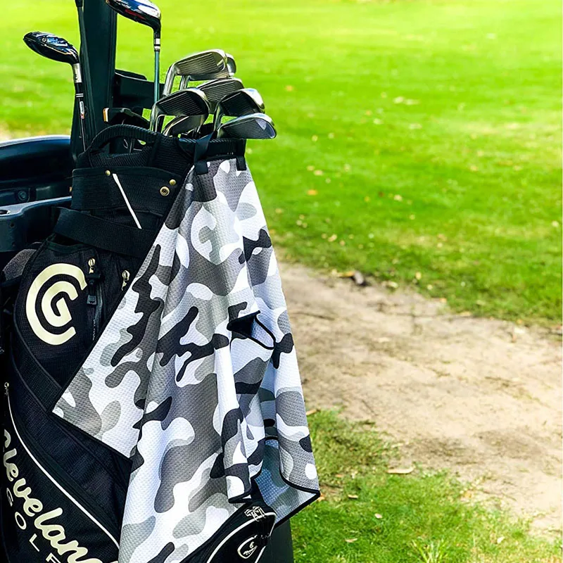 Microfiber waffle  golf towel with clip microfiber golf towel