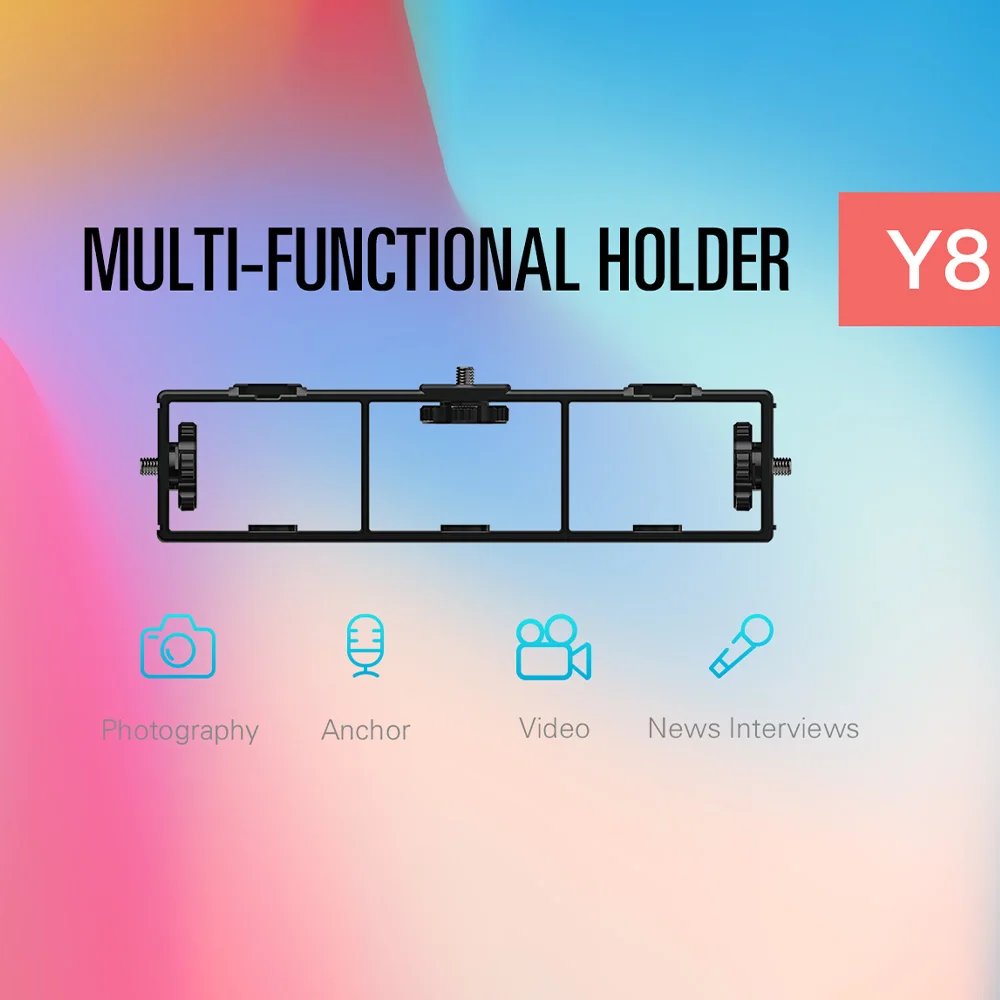 LituFoto Y8 Multi-camera Dedicated Live broadcast stand Multi-function mobile live broadcast clip Three-position activity clip