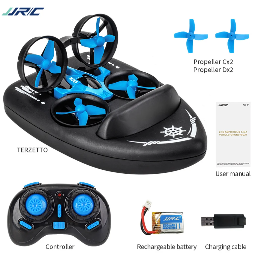 JJRC мини-Дрон три в одном с камерой и батареями