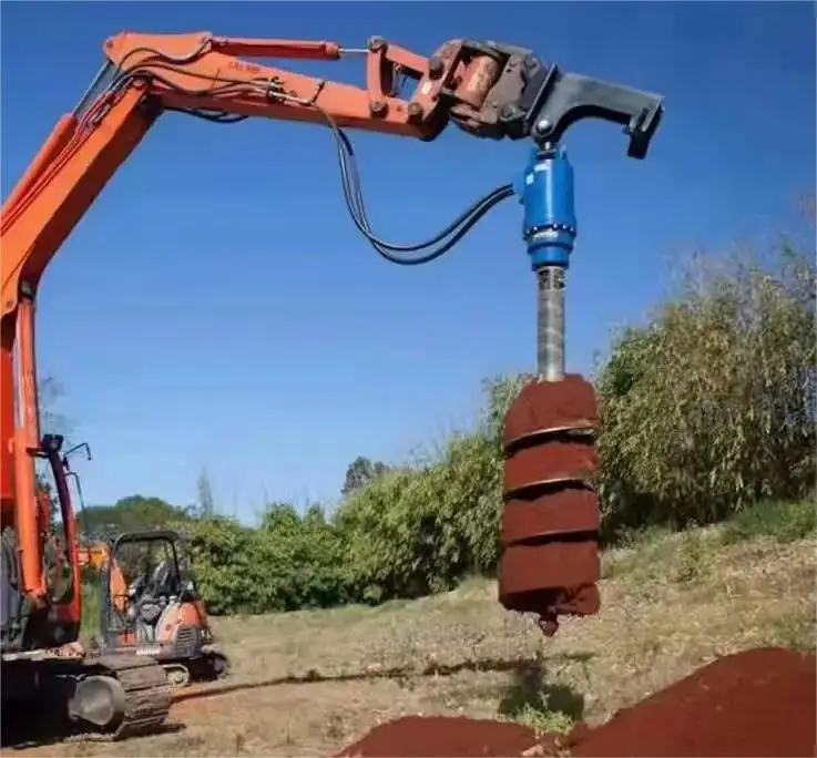 SJ2500 Mini Excavator Attachment Hole Digger Auger for Earth Drilling