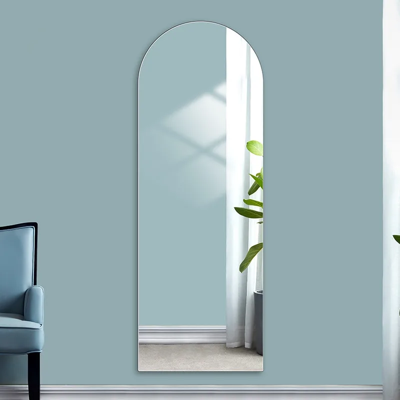 customized size frameless asymmetric shape dimension wall ultra clear glass mirror