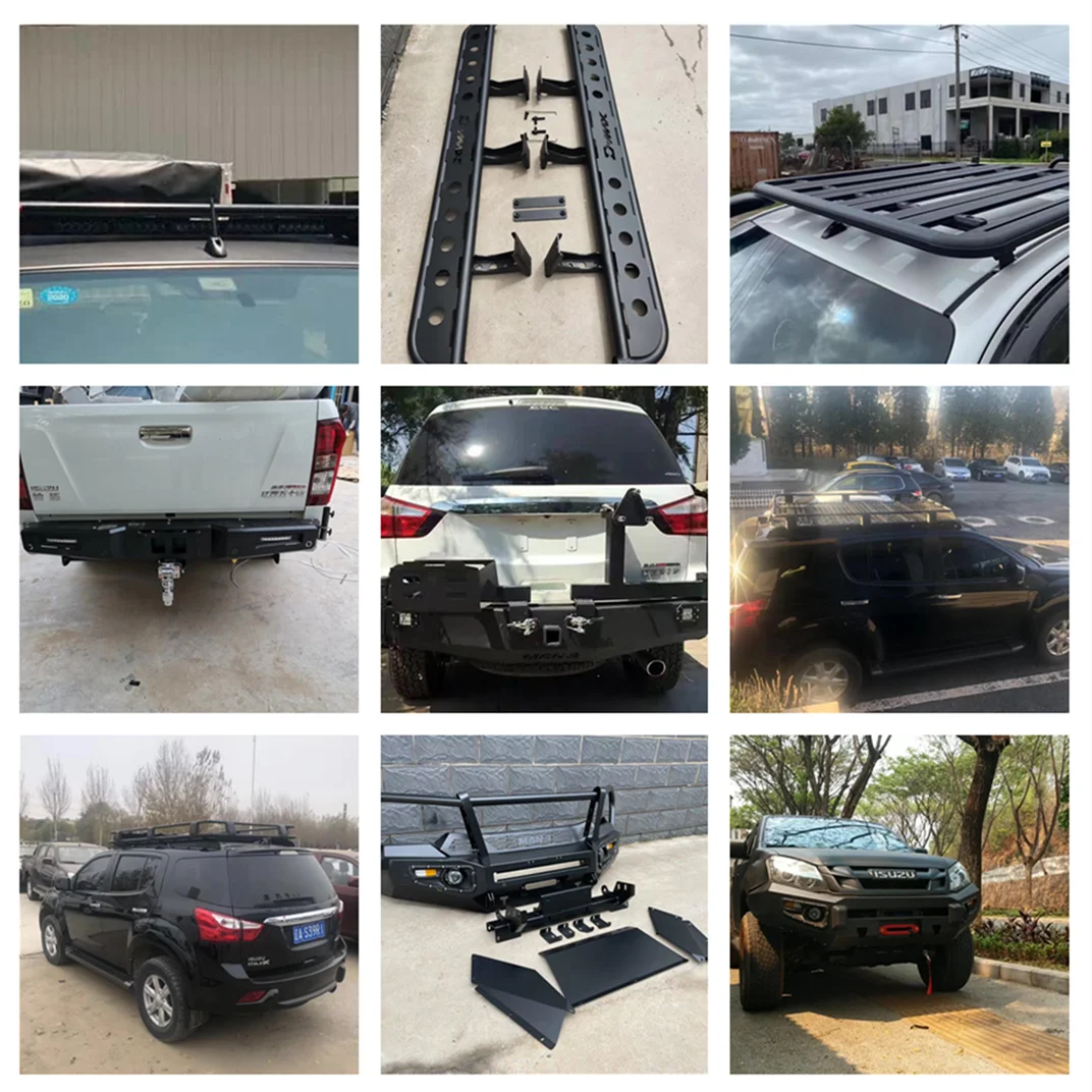 MUSUHA Universal Rock Rear Bumper  Inside Winch Holder Side Rail is Acceptable  For ISUZU D-MAX 2021 2022 Upgrade part