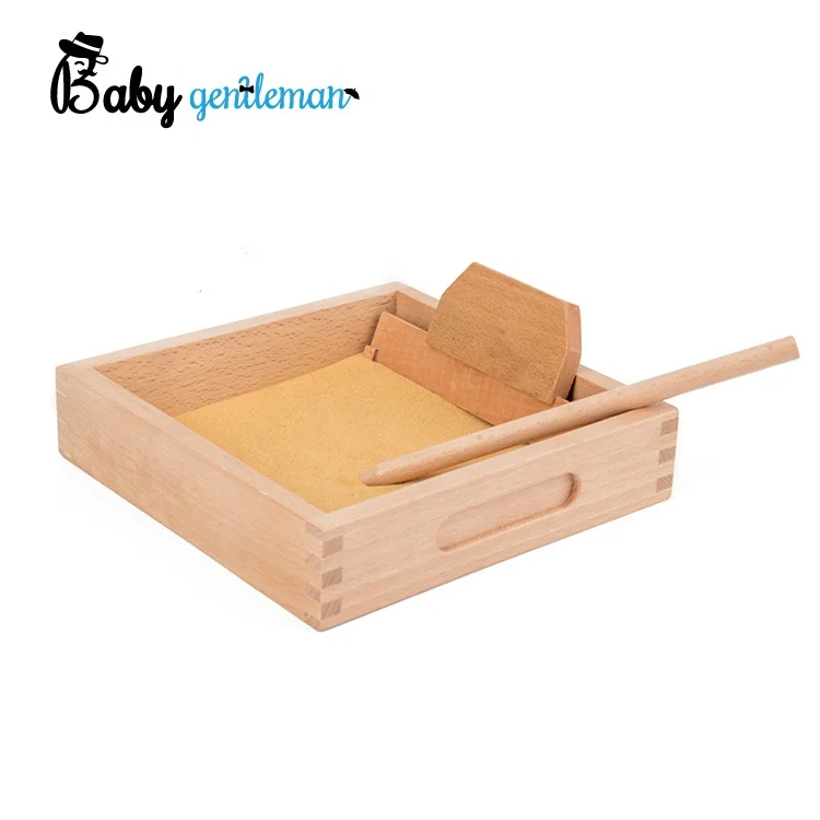 2023 Montessori Letter Formation Sand Tray with Wooden Pen Educational Toys Z10407B
