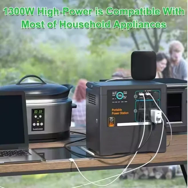 Портативная аккумуляторная электростанция для кемпинга 1300 Вт