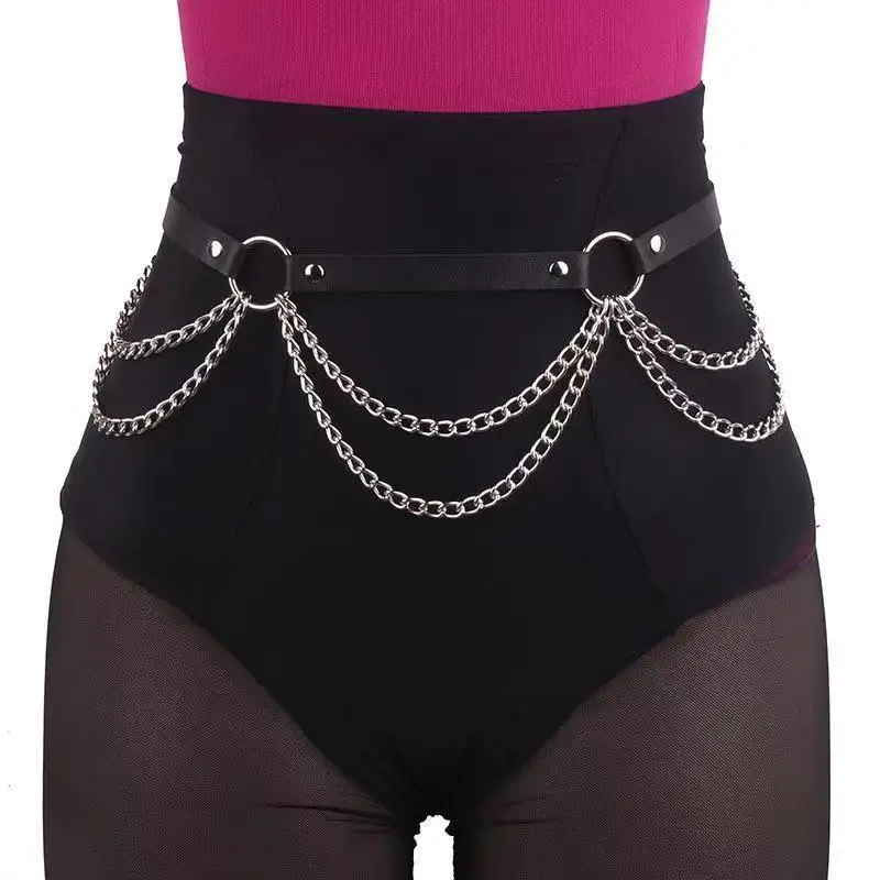 Women Sexy Leather Harness Belt Waist Chain Harness Fashion Waistband Accessory Leisure Punk Gothic Clothing Jewelry Belt