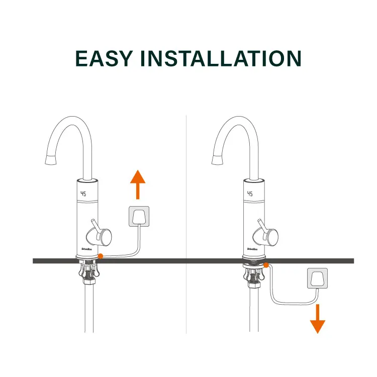 Мгновенный Электрический водонагреватель Briwellna 220 В, кран с цифровым дисплеем, кухонный кран, Мгновенный водонагреватель, кран с лебедем и гейзером