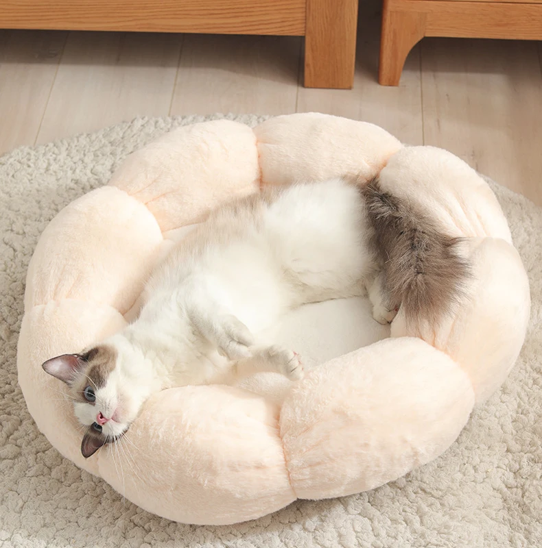 
Flower comfortable plush pet cat bed dog bed 