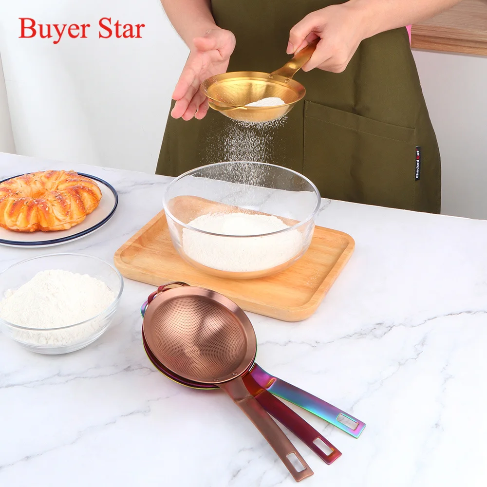 Buyerstar Stainless Steel 304 Colander Fine Mesh Strainer Sieve Food Strainer For Kitchen