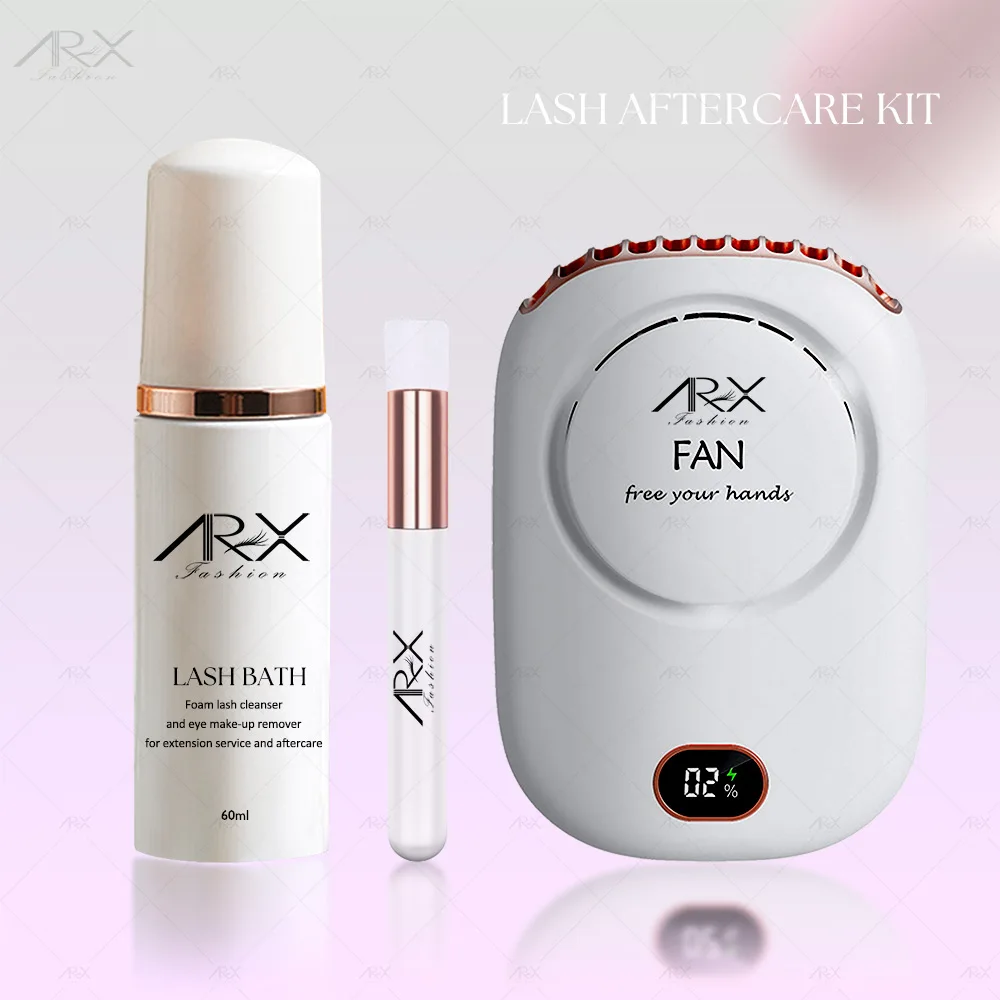 Private Label Eyelash Cleanser Foam Lash Cleaner Custom Logo Coloured Lash Shampoo Bottle Vegan Lash Shampoo Kit with Fan Brush