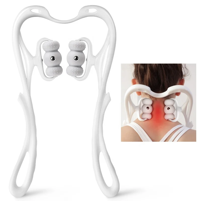 Wholesale Cervical Spine Massage Neck Roller Massager Manual 6 Wheel Pressure Point Neck Massager For Pain Relief Deep Tissue