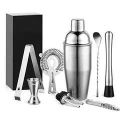 Factory customized home bar  9 pieces stainless steel cocktail set