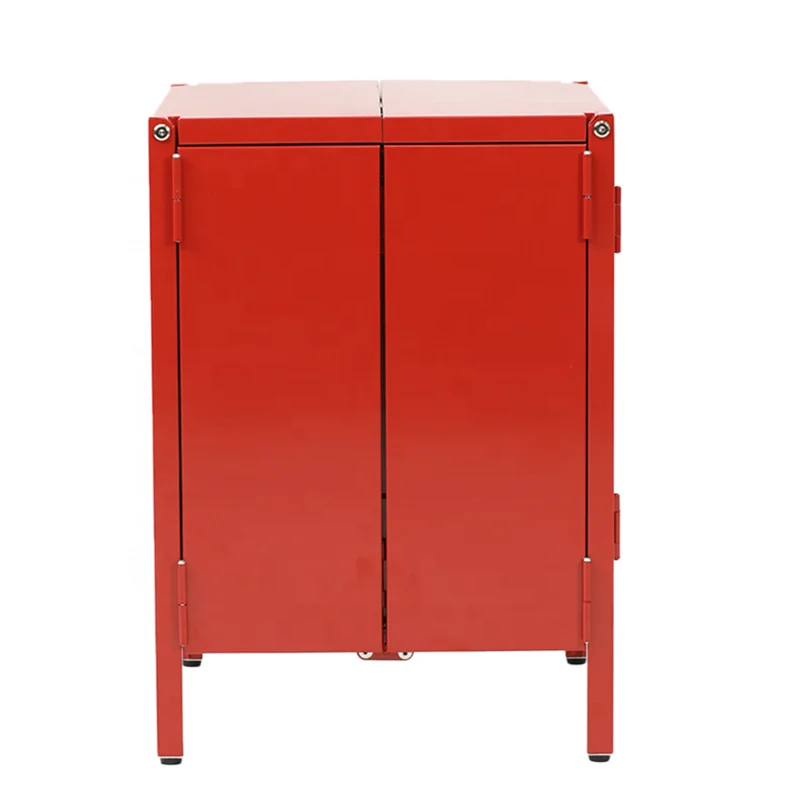 Hot New Products Factory Multifunction White Red Bedroom Side Table Furniture Bedside Table Modern Steel Nightstand
