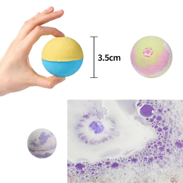 
Wholesale Bath Bombs Gift Set Glitter Natural Material with Flowers 70G*12 Colors Bath Fizzy 