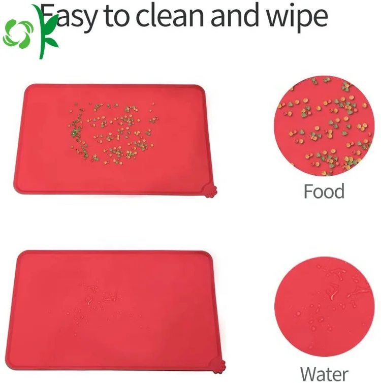 OKSILICONE Pet Supply Custom Silicone Pet Food Dog Mat Non-Stick Food Pad Water Cushion Waterproof Cat Feeding Bowl  Placemat