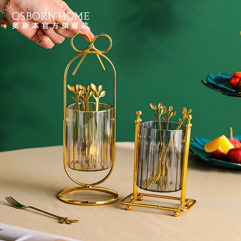 OSBORN light Luxury glass utensil storage holders & racks cutlery fork holder