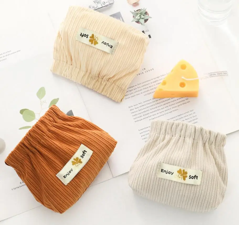 2024 factory wholesale other material corduroy mini cosmetic lipstick pouch, new design corduroy lipstick organizer click clack