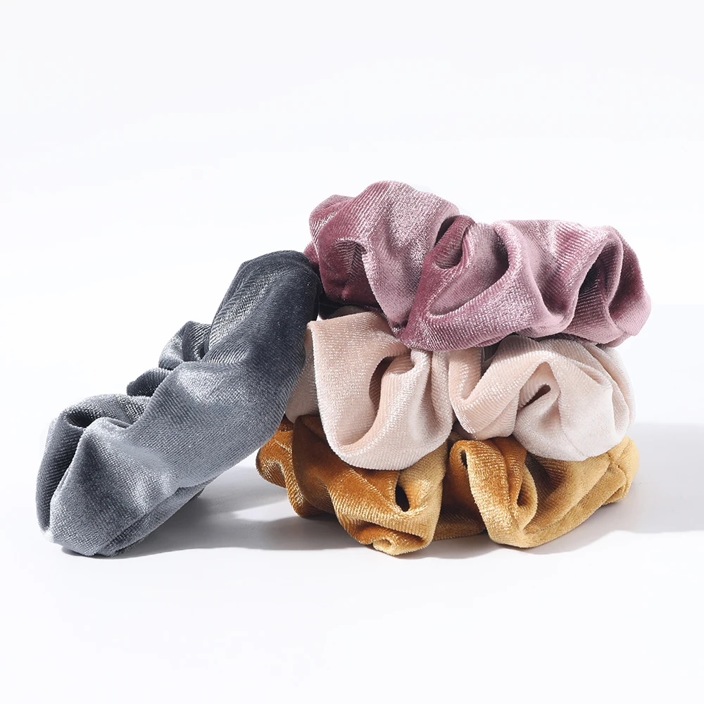 Custom Logo Bulk Hidden Pocket Velvet Silk Satin Chiffon Cotton Polyester leopard print scrunchie Hair Scrunchies With Zipper