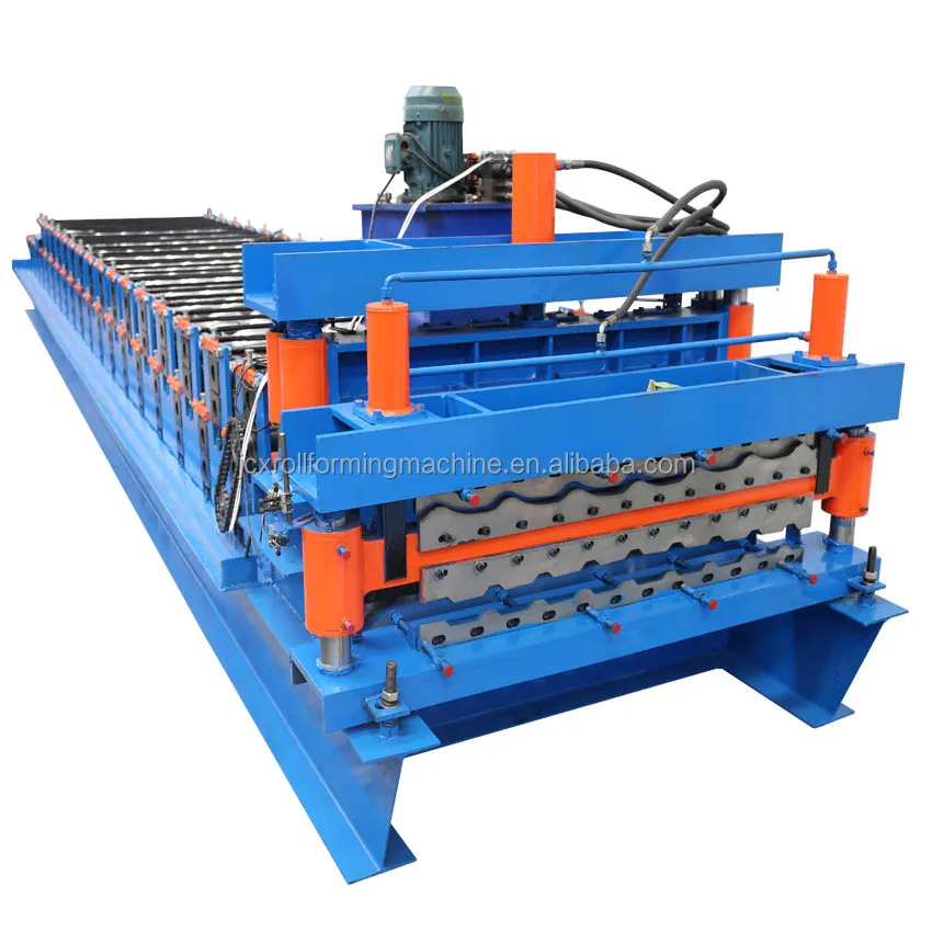 Combined double layer building material machinery steel tile roofing sheet roll forming machine