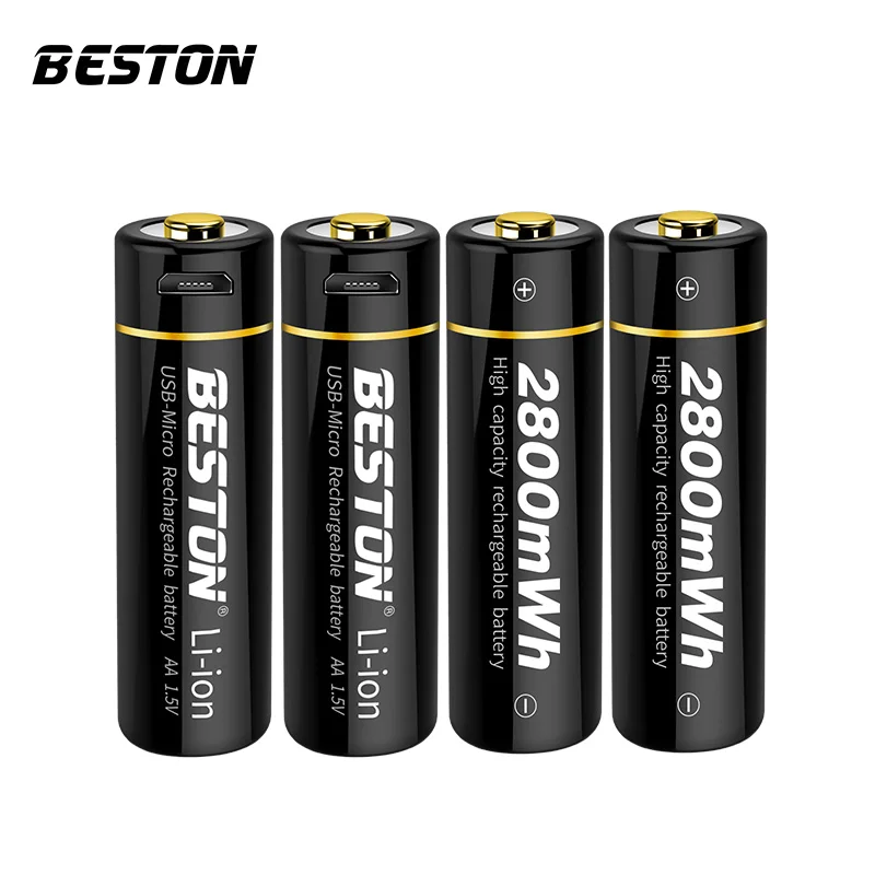 BESTON 1.5V Li-ion Battery Constant Voltage Fast Charge No.5  AA Li-ion Battery 2800mWh for Electric Remote Control