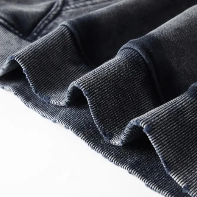 Oem Custom logo Unisex Heavyweight Oversize Vintage Acid Washed Fleece Hoodie Cropped Men Washed Distressed Hoodie