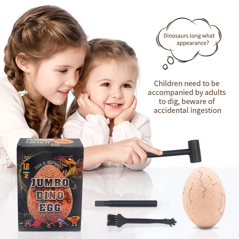 CPC Certificate Jumbo Resin Dino Egg Dig Kit 14 Different Wild Animals Excavation Educational Dino Toys