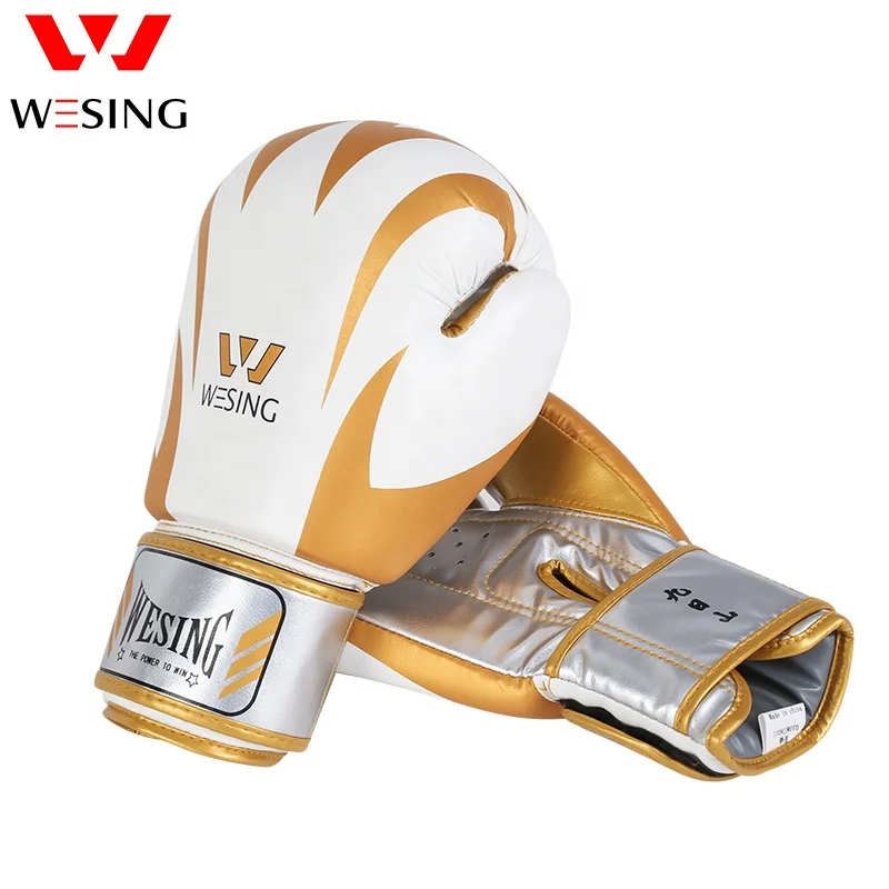 Wesing Custom Logo Blue Boxing Gloves Custom Logo 18 Oz White Red Black Boxing Gloves
