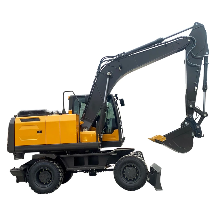 New design Hydraulic Crawler 7.5 ton Wheel Excavator Used Import Engine EPA/CE 8 9 10 ton Four-Wheel Diesel  Drive Excavator