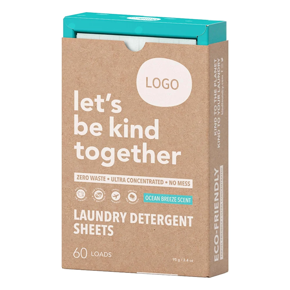 OEM/ODM Eco Friendly Natural Detergent Sheet Biodegradable Washer Soap Strips Laundry Detergent Sheets